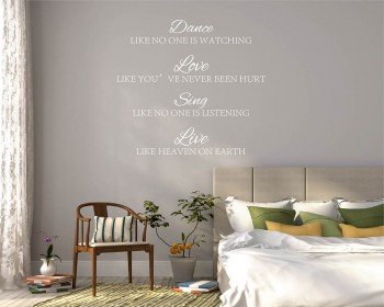 Dance, Love, Sing, Live Quotes Wall Decal Motivational Vinyl Art Stickers Dance, Love, Sing, Live Quotes Wall Decal Motivational Vinyl Art Stickers